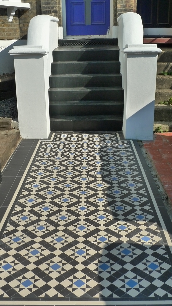 mosaic garden path and paving tiled installation london