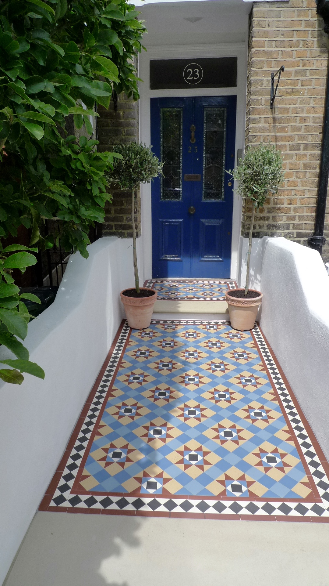 victorian mosaic garden tile path yorkstone steps black heath greenwich london# (14)