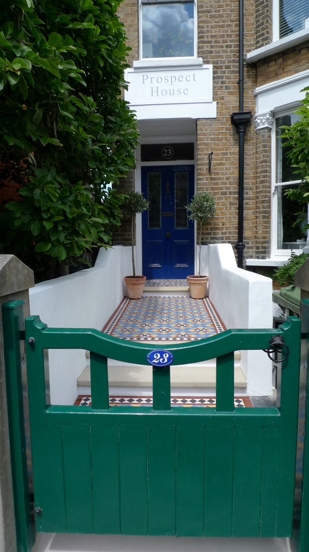 victorian mosaic garden tile path yorkstone steps black heath greenwich london# (7)