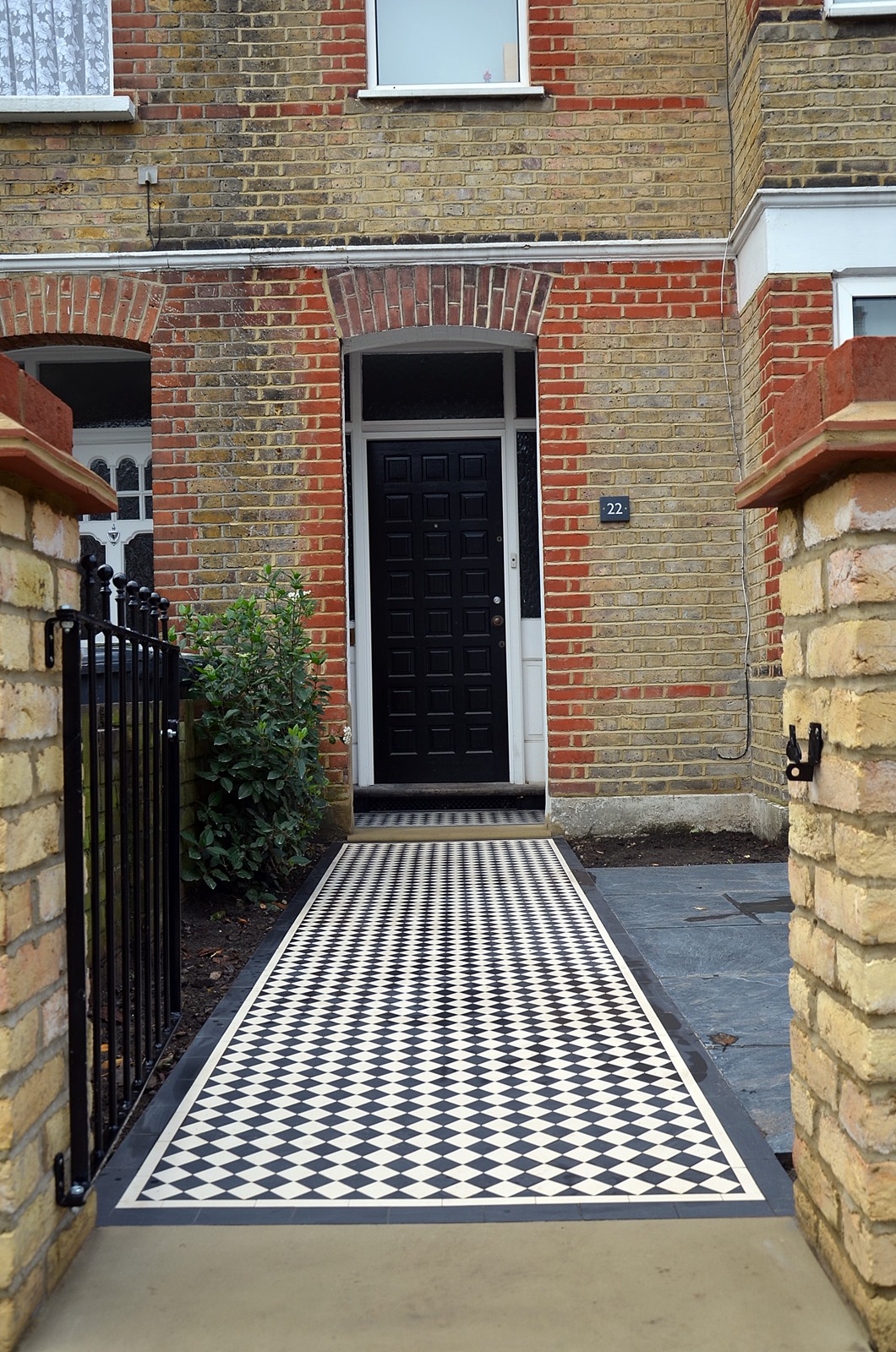 brick wall blackheath catford lea yellow stock imperial london victorian mosaic tile path garden paving front (11)