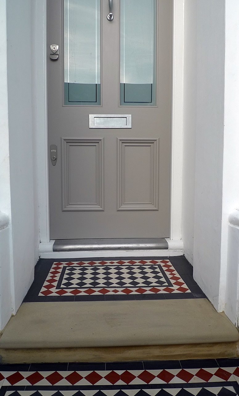 Yellow stock York stone privacy formal ornamental Victorian mosaic London Dulwich Peckham Wandsworth Clapham Balham